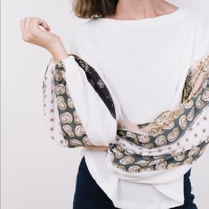 NWT Free People Blossom Thermal Ivory Combo